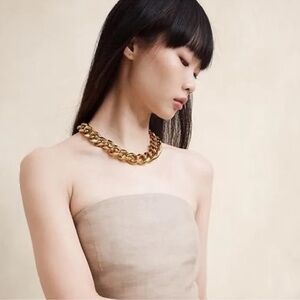 Elegant Aureus + Argent Gold chunky Chain Necklace
